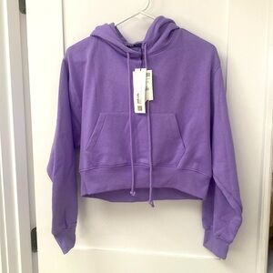Zara NEW Cropped Hoodie- purple M